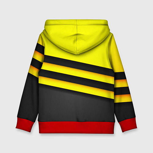 Детская толстовка Герб РФ геометрия линии / 3D-Красный – фото 2