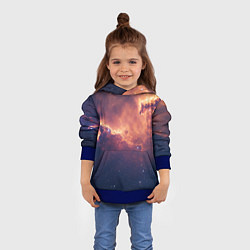 Толстовка-худи детская Космические облака и звезды, цвет: 3D-синий — фото 2