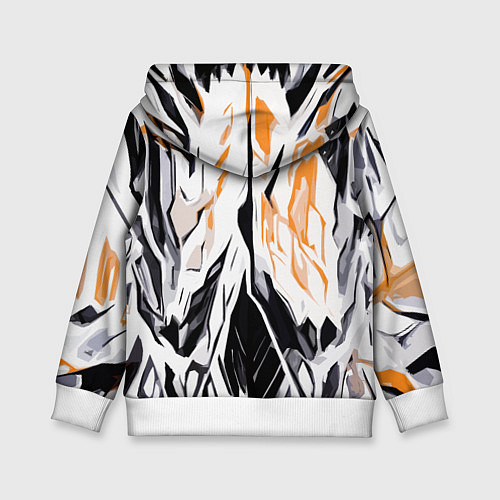 Детская толстовка Чёрно-жёлтая абстракция на белом фоне / 3D-Белый – фото 2