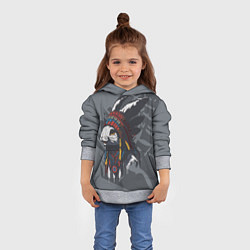 Толстовка-худи детская Кролик-индеец, цвет: 3D-меланж — фото 2