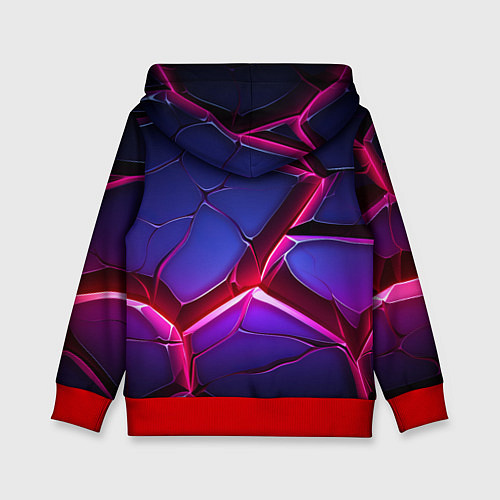Детская толстовка Темные синие плиты и фиолетовый свет / 3D-Красный – фото 2