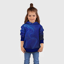 Толстовка-худи детская Синяя топография, цвет: 3D-синий — фото 2