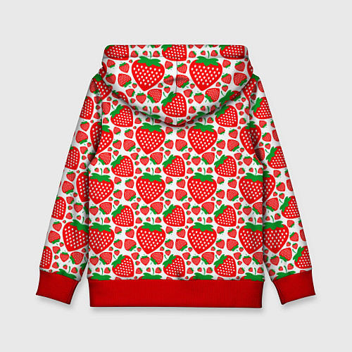 Детская толстовка Клубничный паттерн / 3D-Красный – фото 2