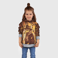 Толстовка-худи детская Чумной доктор в осеннем лесу, цвет: 3D-меланж — фото 2