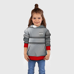 Толстовка-худи детская Honda metal, цвет: 3D-красный — фото 2