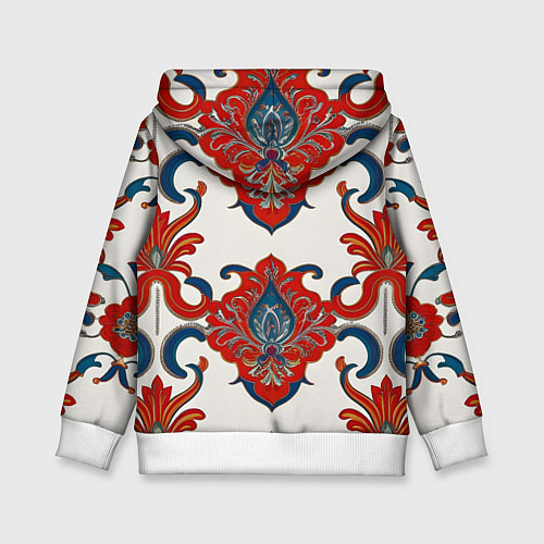 Детская толстовка Узор красно-синий на белом фоне / 3D-Белый – фото 2
