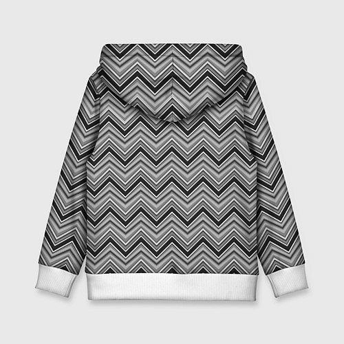 Детская толстовка Серо белый геометрический узор зигзаг / 3D-Белый – фото 2