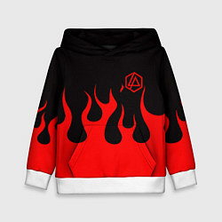 Толстовка-худи детская Linkin park logo fire, цвет: 3D-белый