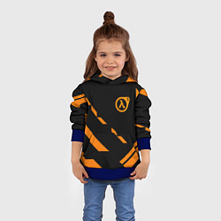 Толстовка-худи детская Half life geometry orange, цвет: 3D-синий — фото 2