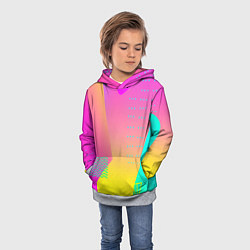 Толстовка-худи детская Неоновая геометрия градиент, цвет: 3D-меланж — фото 2