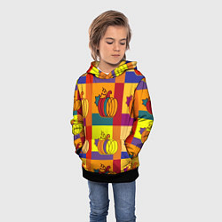 Толстовка-худи детская Тыква разноцветная, цвет: 3D-черный — фото 2