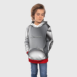 Толстовка-худи детская Mercedes benz grey, цвет: 3D-красный — фото 2
