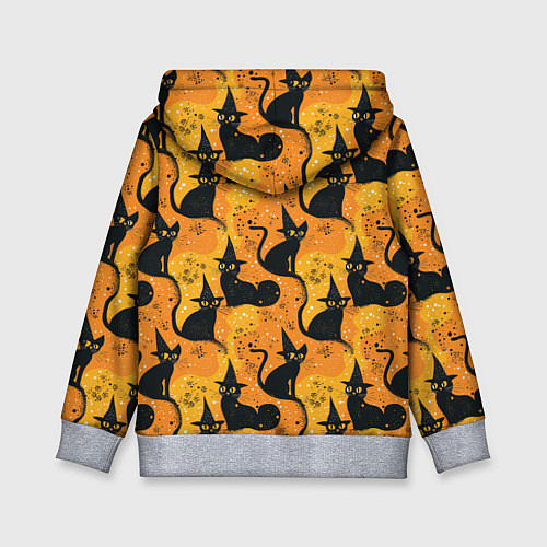 Детская толстовка Кошки в шляпах - паттерн / 3D-Меланж – фото 2