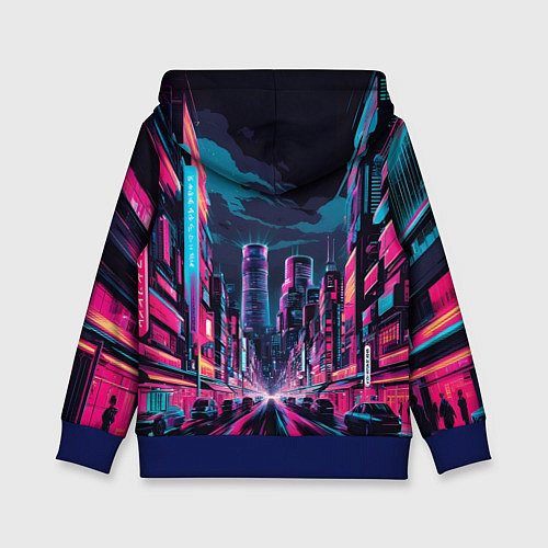 Детская толстовка Неоновый мегаполис / 3D-Синий – фото 2