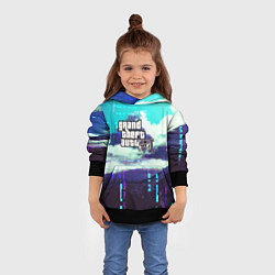 Толстовка-худи детская GTA6 glitch pattern, цвет: 3D-черный — фото 2