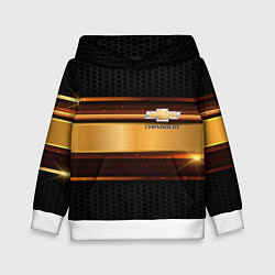Толстовка-худи детская Chevrolet auto abstract, цвет: 3D-белый