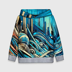 Толстовка-худи детская Абстрактный урбанистический пейзаж - нейроарт, цвет: 3D-меланж