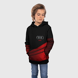 Толстовка-худи детская AUDI carbon metal, цвет: 3D-черный — фото 2