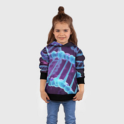 Толстовка-худи детская Неон ДНК, цвет: 3D-черный — фото 2