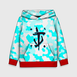 Толстовка-худи детская Doom лого камуфляж, цвет: 3D-красный