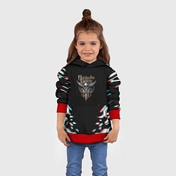 Толстовка-худи детская Baldurs Gate glitch geometry, цвет: 3D-красный — фото 2
