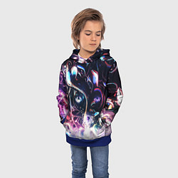Толстовка-худи детская Фрактальный узор текстура, цвет: 3D-синий — фото 2