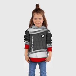 Толстовка-худи детская BMW car motors metal, цвет: 3D-красный — фото 2