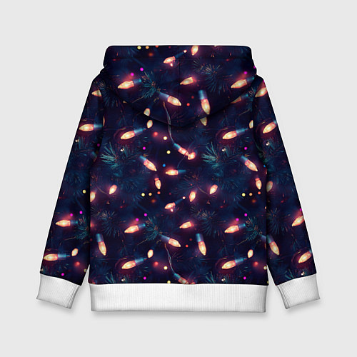 Детская толстовка Паттерн новогодняя гирлянда / 3D-Белый – фото 2