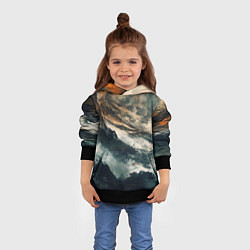 Толстовка-худи детская Иллюстрация хаоса в грубом стиле, цвет: 3D-черный — фото 2