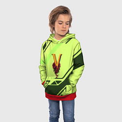 Толстовка-худи детская Valentinos geometry steel, цвет: 3D-красный — фото 2
