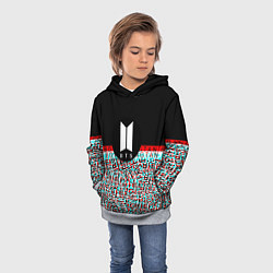 Толстовка-худи детская BTS glitch, цвет: 3D-меланж — фото 2