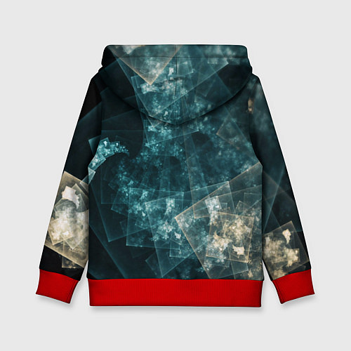 Детская толстовка Абстрактный космос геометрия / 3D-Красный – фото 2