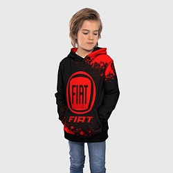 Толстовка-худи детская Fiat - red gradient, цвет: 3D-черный — фото 2