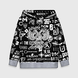 Толстовка-худи детская Киберсорт Россия герб, цвет: 3D-меланж