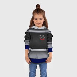 Толстовка-худи детская Audi metal texture, цвет: 3D-синий — фото 2