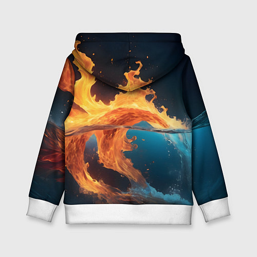 Детская толстовка Вода и огонь / 3D-Белый – фото 2