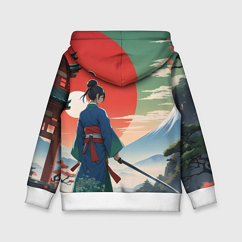 Детская толстовка Самурай на ярком красивом фоне / 3D-Белый – фото 2