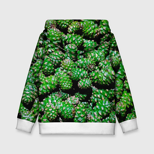 Детская толстовка Гора зеленых шишек: с отступающим годом / 3D-Белый – фото 2