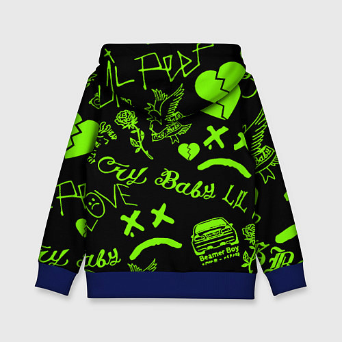 Детская толстовка Lil Peep кислота / 3D-Синий – фото 2