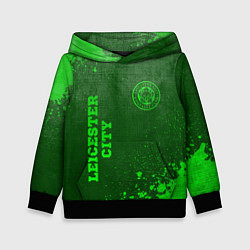 Толстовка-худи детская Leicester City - green gradient вертикально, цвет: 3D-черный