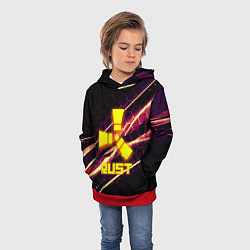 Толстовка-худи детская RUST game hexagon, цвет: 3D-красный — фото 2