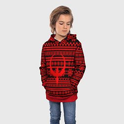 Толстовка-худи детская Quake winter pattern, цвет: 3D-красный — фото 2