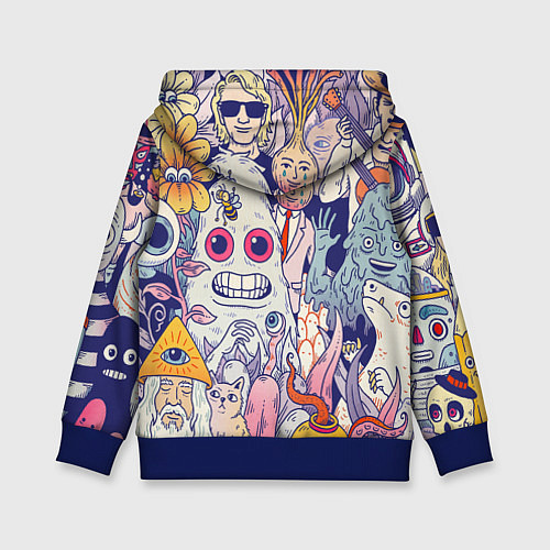 Детская толстовка Психоделические монстры / 3D-Синий – фото 2