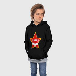 Толстовка-худи детская СССР звезда лого, цвет: 3D-меланж — фото 2