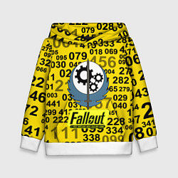 Толстовка-худи детская Fallout pattern symbol, цвет: 3D-белый