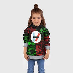 Толстовка-худи детская Twenty one pilots music steel, цвет: 3D-меланж — фото 2