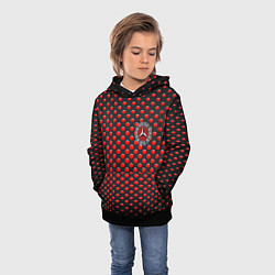 Толстовка-худи детская Mercedes bens металические круги, цвет: 3D-черный — фото 2