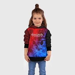 Толстовка-худи детская Horizon zero dawn fire gradient, цвет: 3D-черный — фото 2