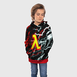 Толстовка-худи детская Half life storm logo, цвет: 3D-красный — фото 2
