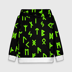 Толстовка-худи детская Славянская символика кислота, цвет: 3D-белый